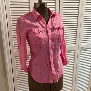 Elegant Pink Ralph Lauren Sport Button-Down Shirt